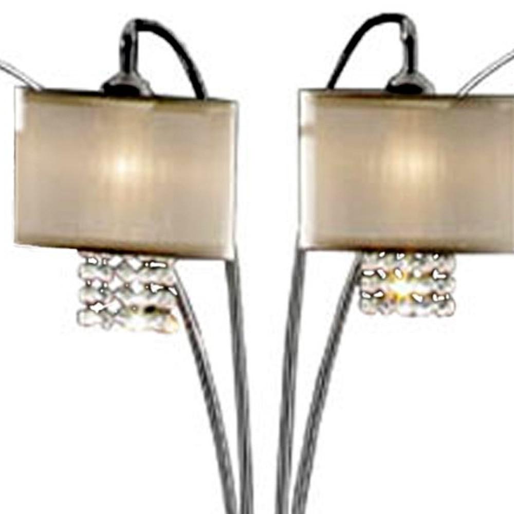 Four Light Floor Lamp with Crystal Accents. Picture 4