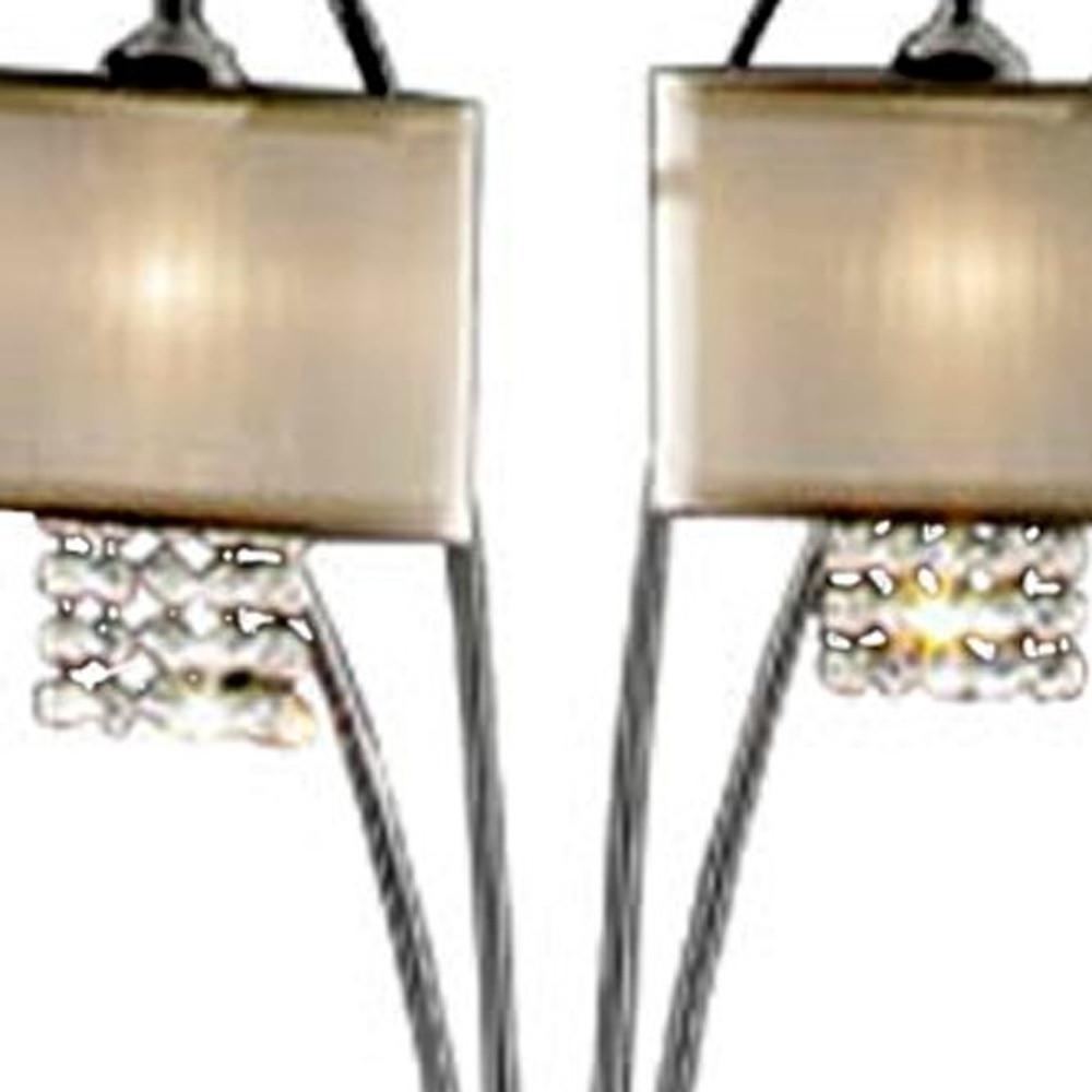 Four Light Floor Lamp with Crystal Accents. Picture 5