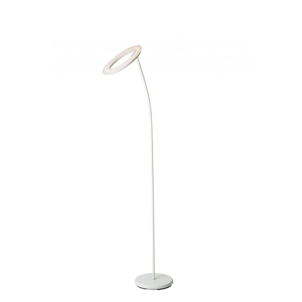 White Metal Floor Lamp with Halo Shade. Picture 2