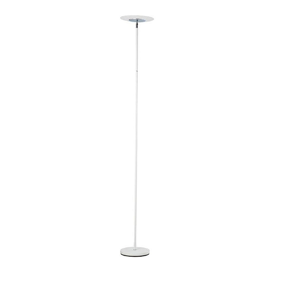 White Metal Floor Lamp with Saucer Shade. Picture 1