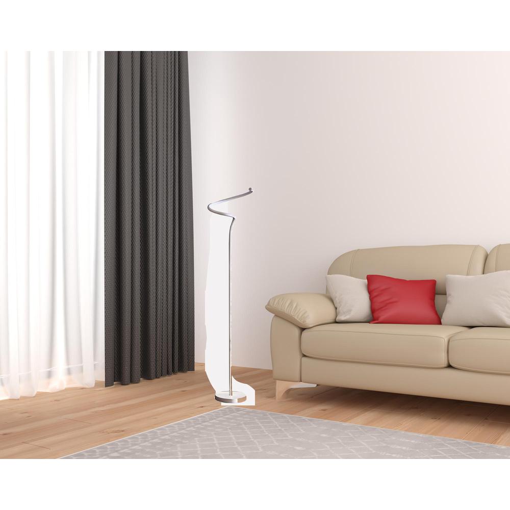 51" White LED Novelty Curvy Spiral Floor Lamp. Picture 2
