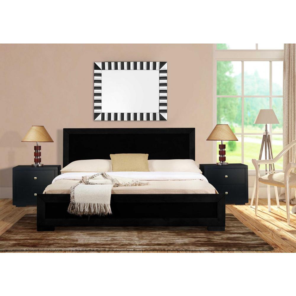Moma Black Wood Platform Twin Bed With Nightstand. Picture 8