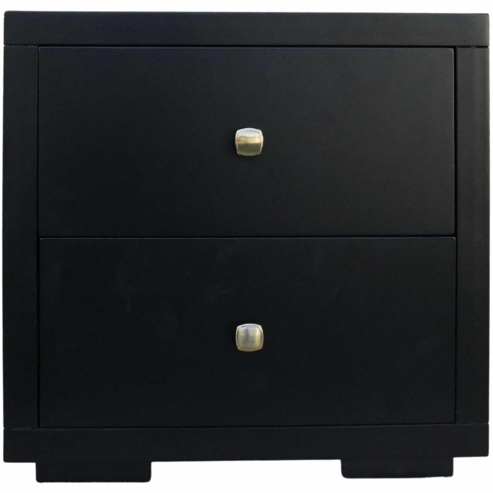 Moma Black Wood Platform Twin Bed With Nightstand. Picture 5