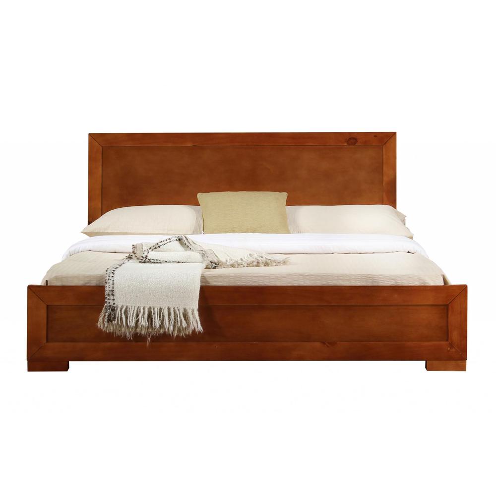 Moma Cherry Wood Platform Queen Bed With Two Nightstands. Picture 2