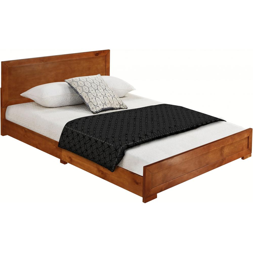 Moma Cherry Wood Platform Queen Bed With Two Nightstands. Picture 3