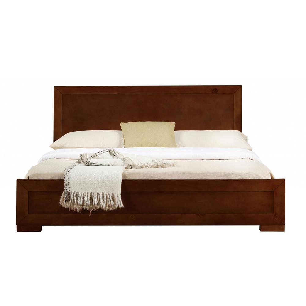 Moma Walnut Wood Platform Full Bed With Nightstand. Picture 2