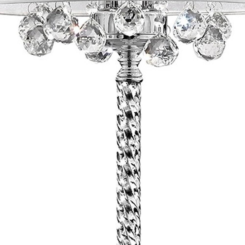 Chic Silver Floor Lamp with Crystal Accents and Silver Shade. Picture 5