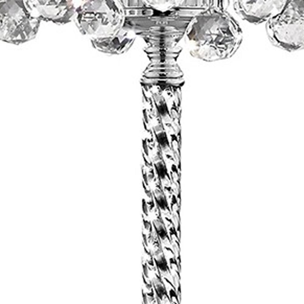 Chic Silver Floor Lamp with Crystal Accents and Silver Shade. Picture 6