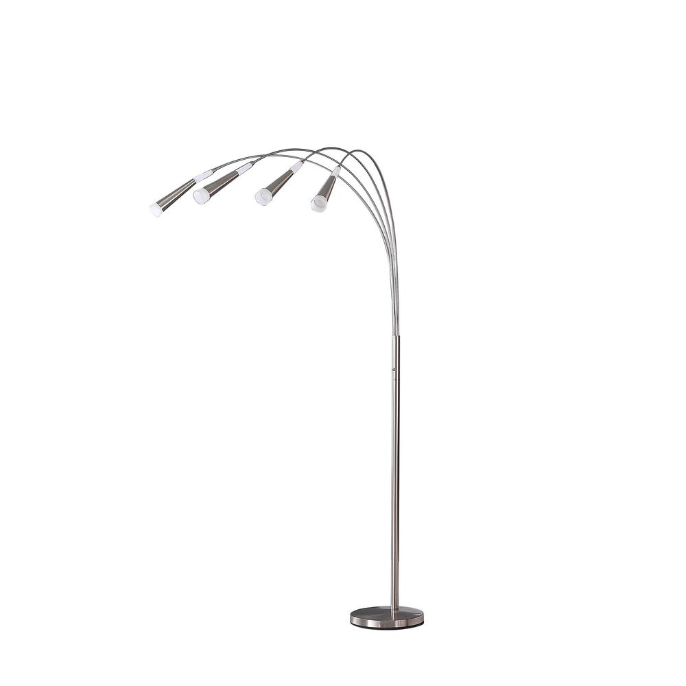 72" Nickel Four Lights LED Arc Floor Lamp. Picture 1