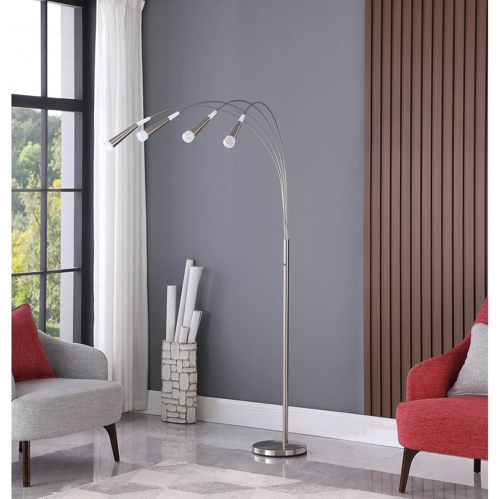 72" Nickel Four Lights LED Arc Floor Lamp. Picture 3