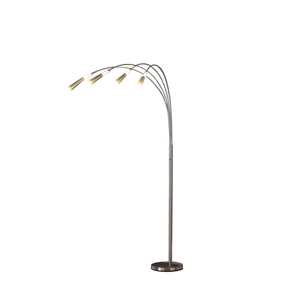 72" Nickel Four Lights LED Arc Floor Lamp. Picture 4