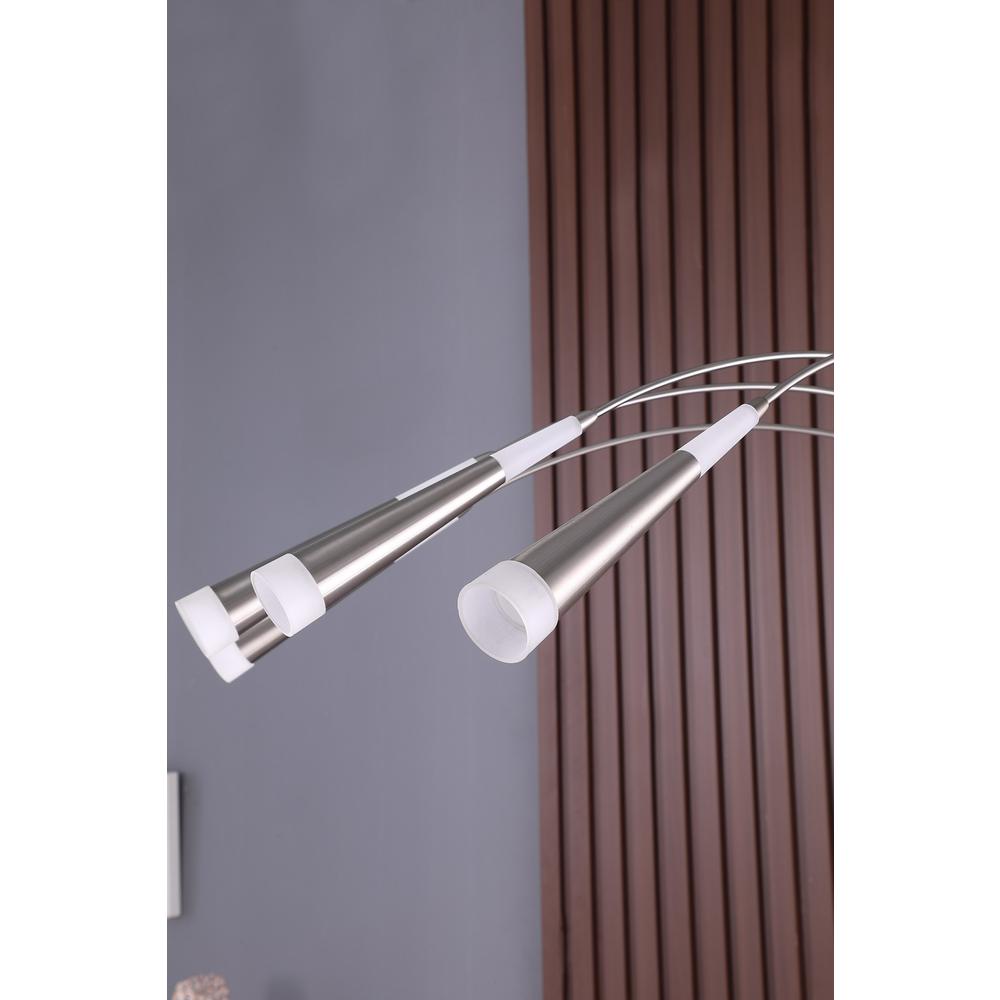 72" Nickel Four Lights LED Arc Floor Lamp. Picture 5