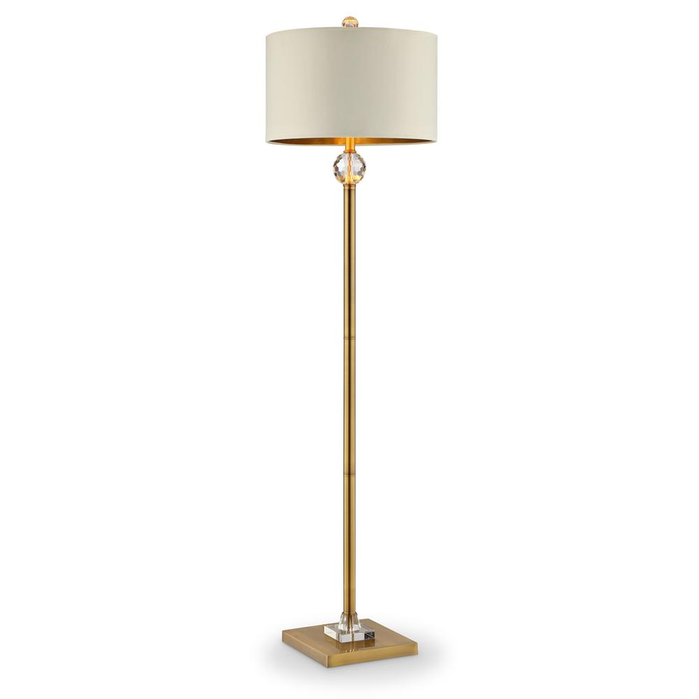 Gold Crystal Accent Floor Lamp. Picture 1