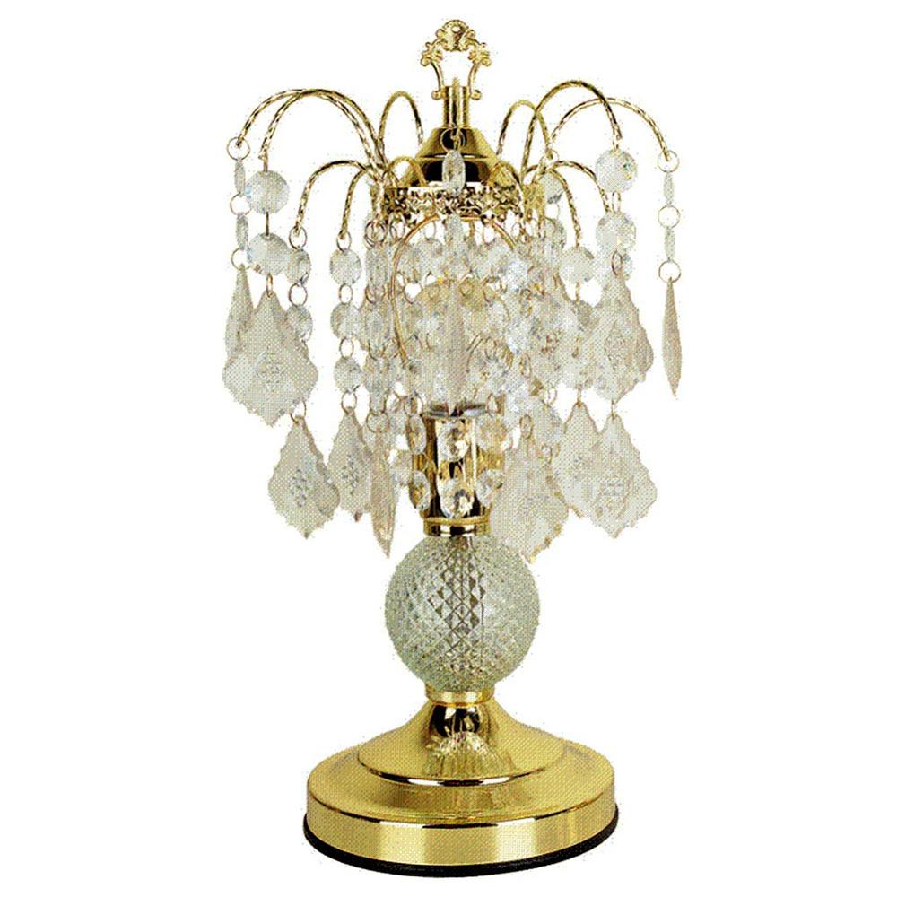 Vintage Gold Glass Chandelier Table Lamp. Picture 2