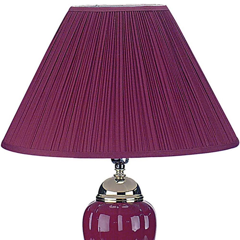 Silver and Magenta Table Lamp with Magenta Shade. Picture 3
