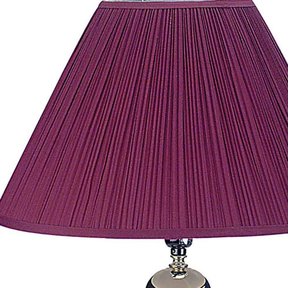 Silver and Magenta Table Lamp with Magenta Shade. Picture 4