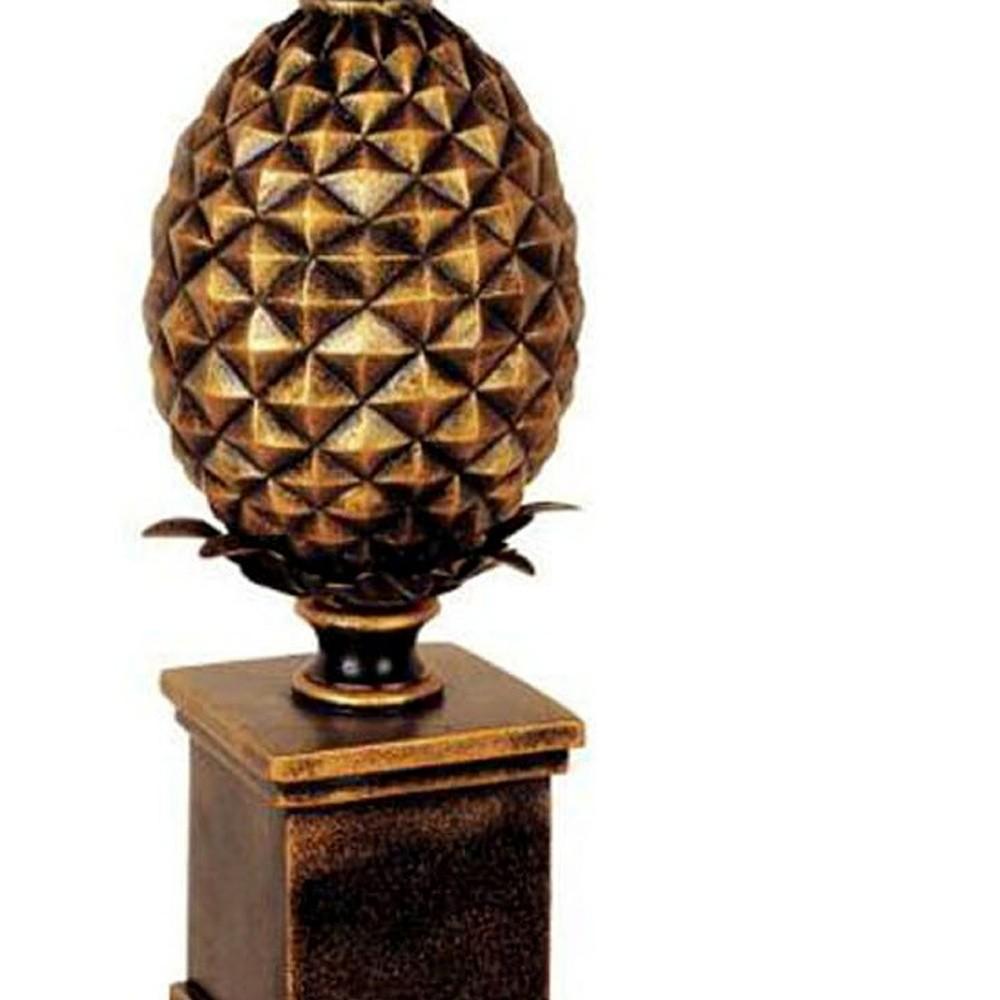 32" Gold Metal Pineapple Table Lamp With Gold Classic Empire Shade. Picture 4