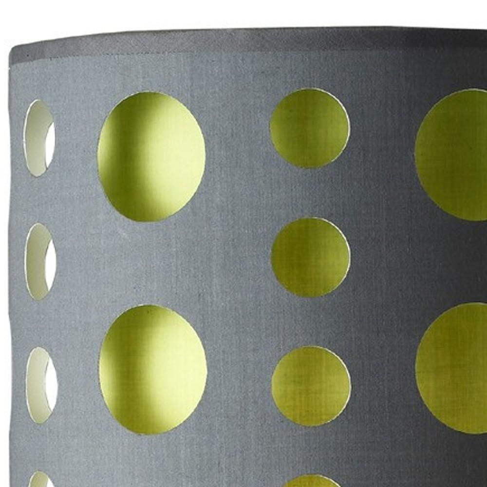 33" Gray and Green Mod Dot Novelty Table Lamp. Picture 4