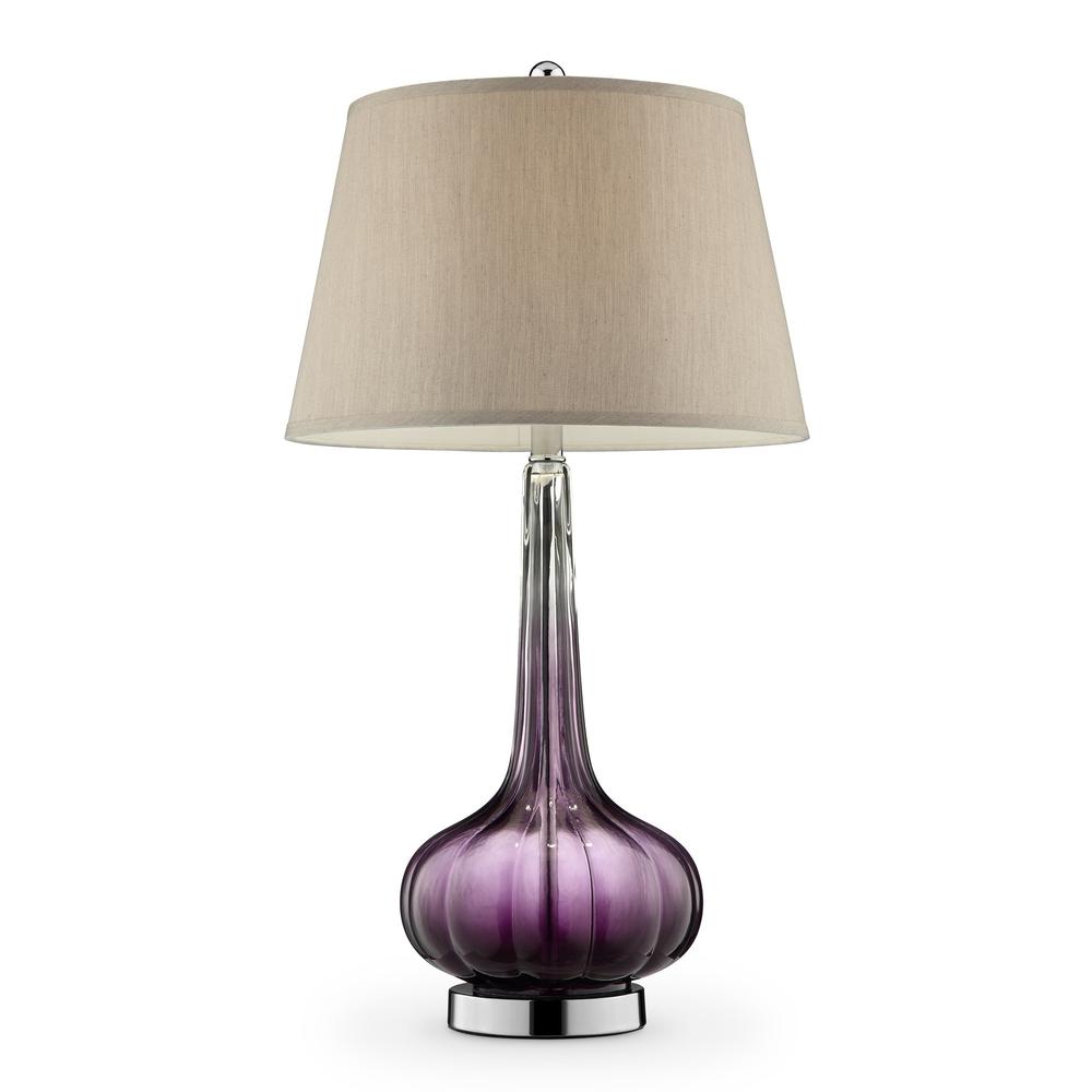 Purple Ombre Glass Goblet Table Lamp. Picture 1