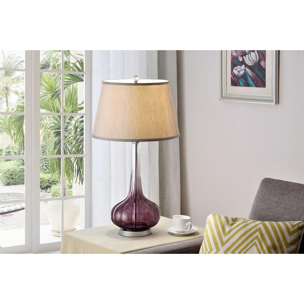 Purple Ombre Glass Goblet Table Lamp. Picture 2
