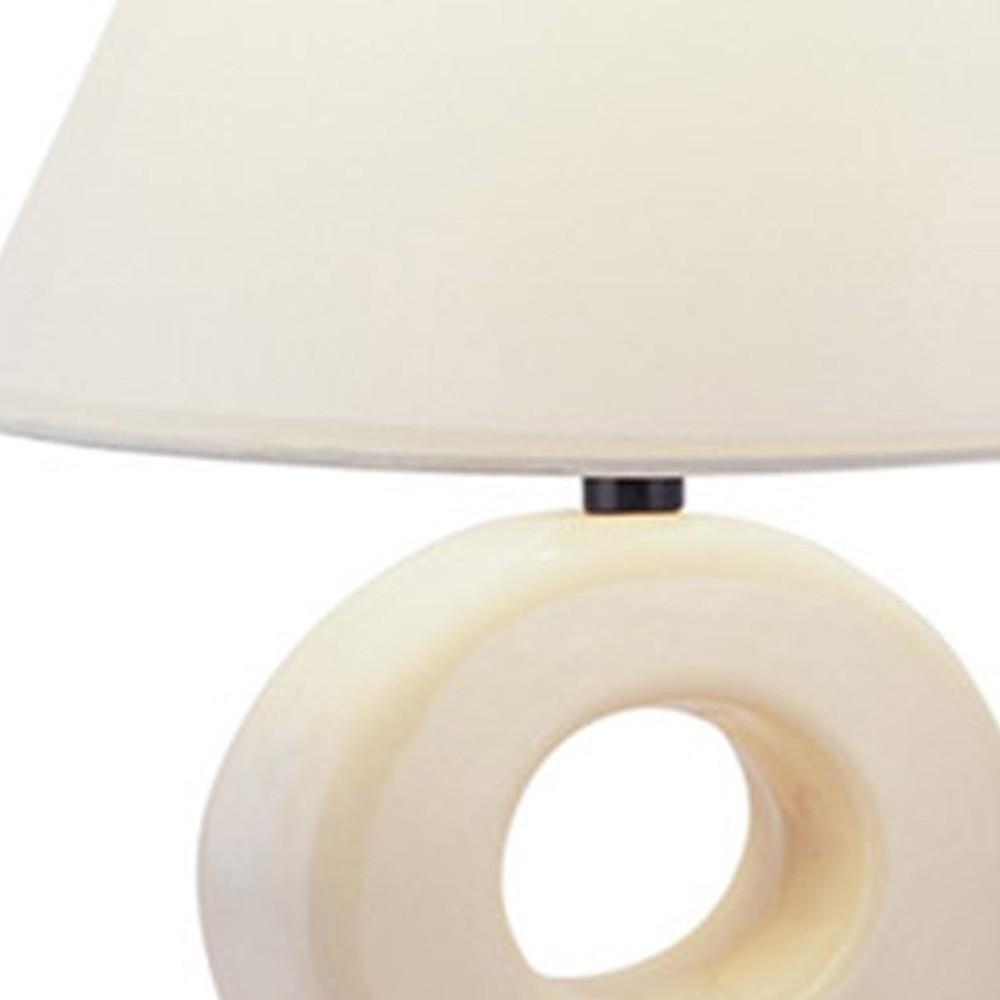Contempo Geo Circle Beige Certamic Table Lamp. Picture 4