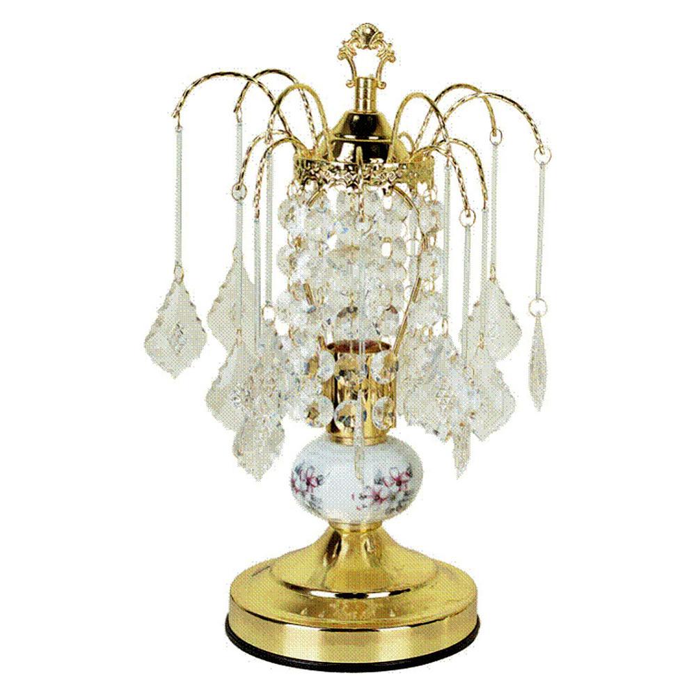 Vintage Gold Floral Chandelier Table Lamp. Picture 1