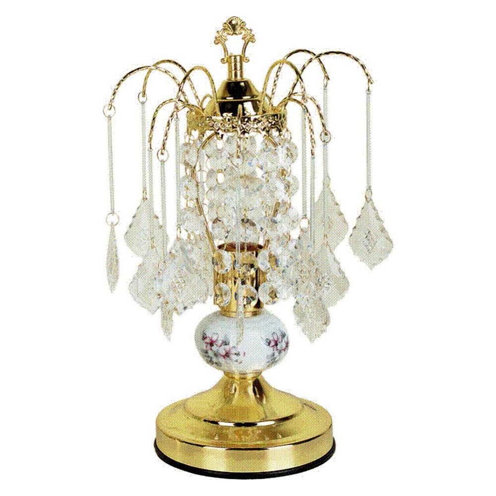 Vintage Gold Floral Chandelier Table Lamp. Picture 2