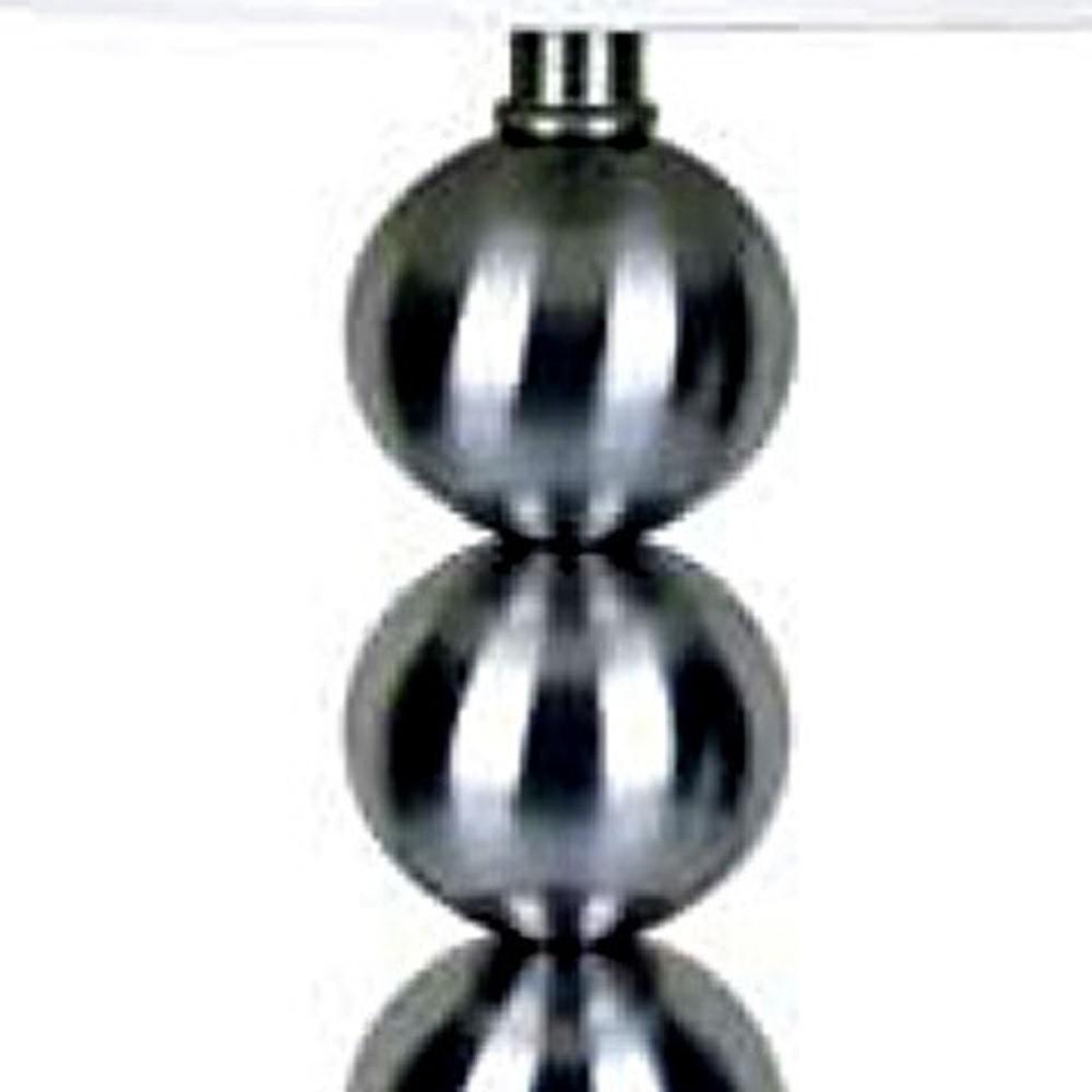 Silver Bauble Table Lamp with White Shade. Picture 3