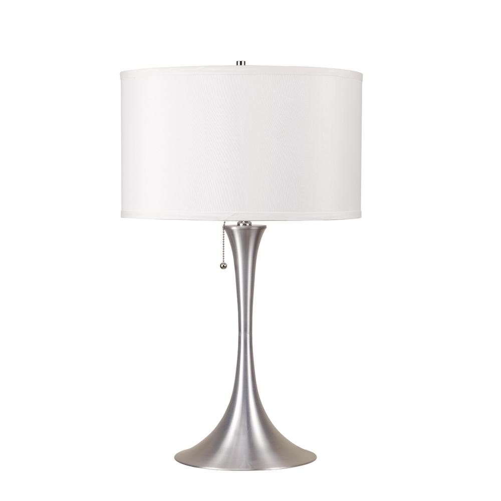 Minimalist Silver Metal Table Lamp. Picture 2