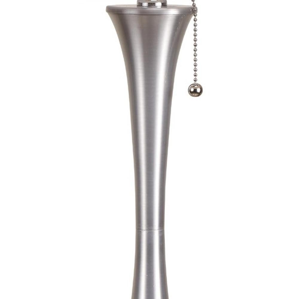 Minimalist Silver Metal Table Lamp. Picture 3