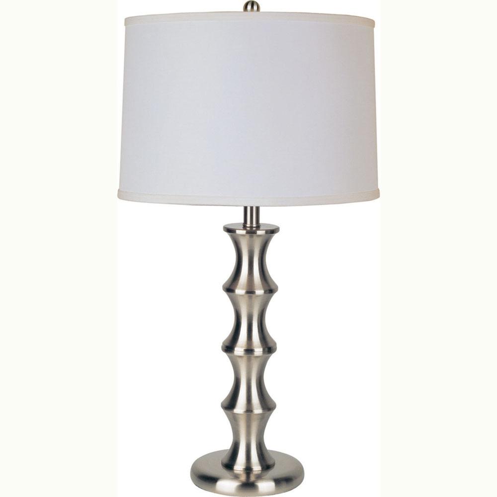 Contemporary, Silver Table Lamp with White Shade. Picture 2
