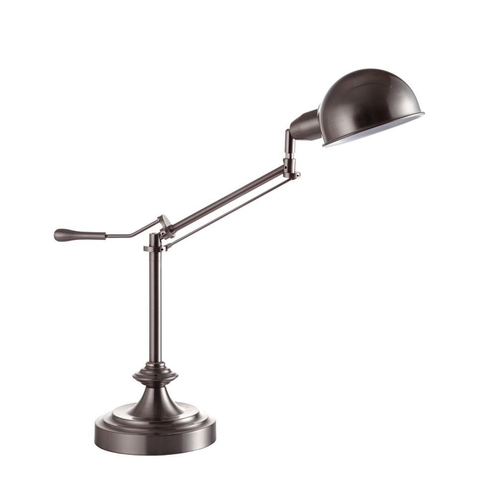 Silver Metal Swing Arm Table Lamp. Picture 1