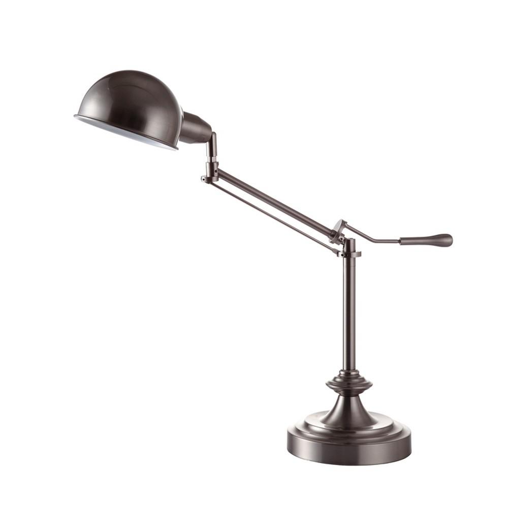Silver Metal Swing Arm Table Lamp. Picture 2