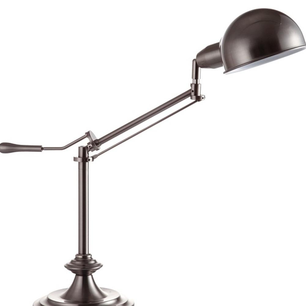 Silver Metal Swing Arm Table Lamp. Picture 3