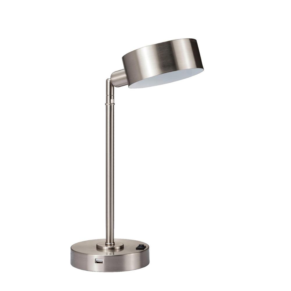 Silver Metal LED Table Lamp. Picture 1