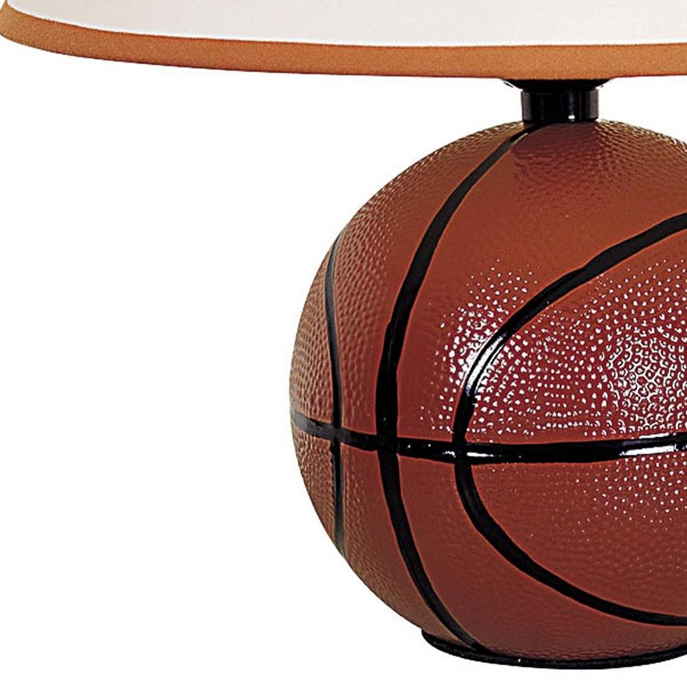 Basketball Shaped Table Lamp with White Shade. Picture 3