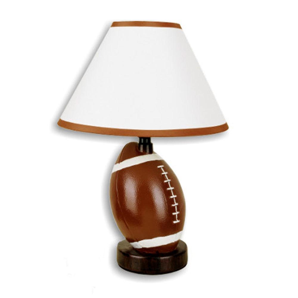 Football Shaped Table Lamp with White Shade. Picture 2