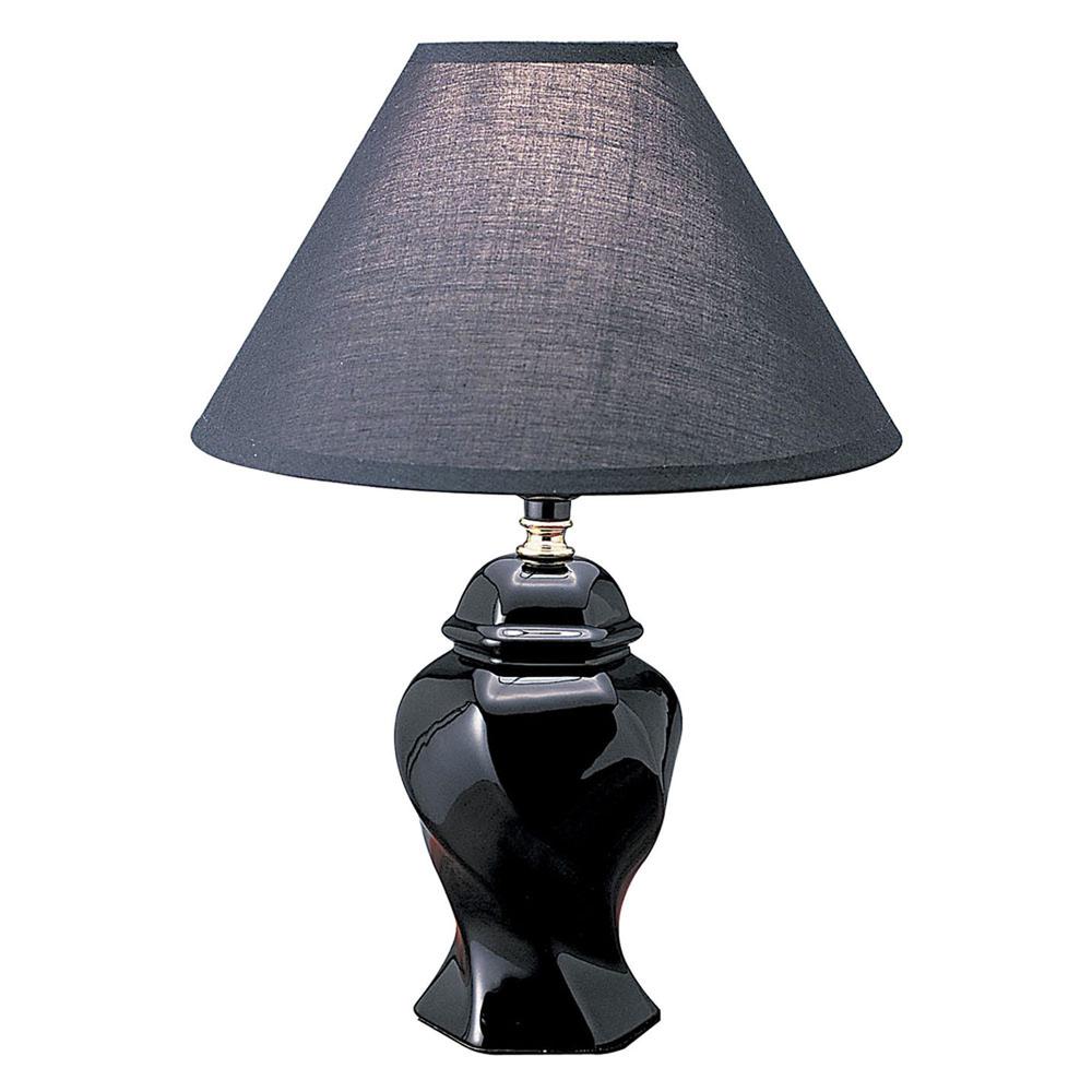 Black Urn Shaped Table Lamp. Picture 1