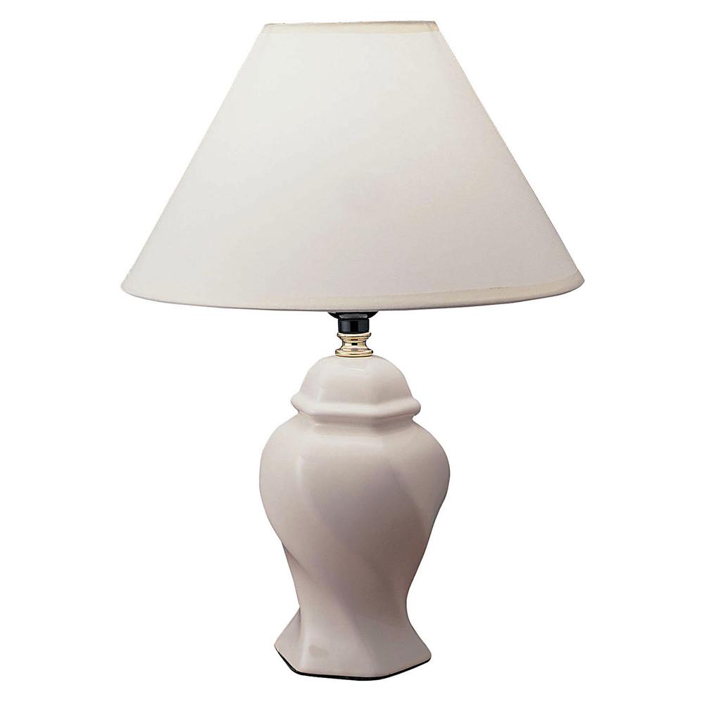 White Urn Shaped Table Lamp. Picture 1