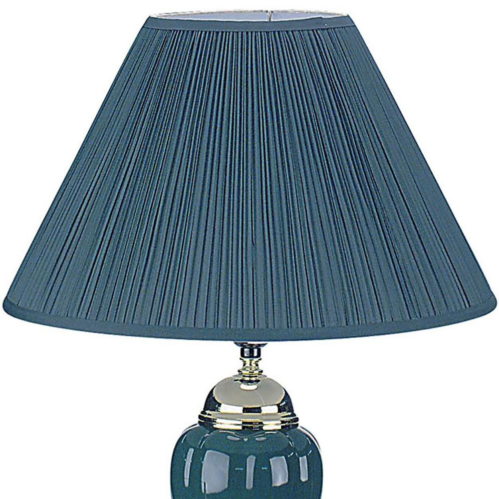 Silver and Teal Table Lamp with Teal Shade. Picture 3