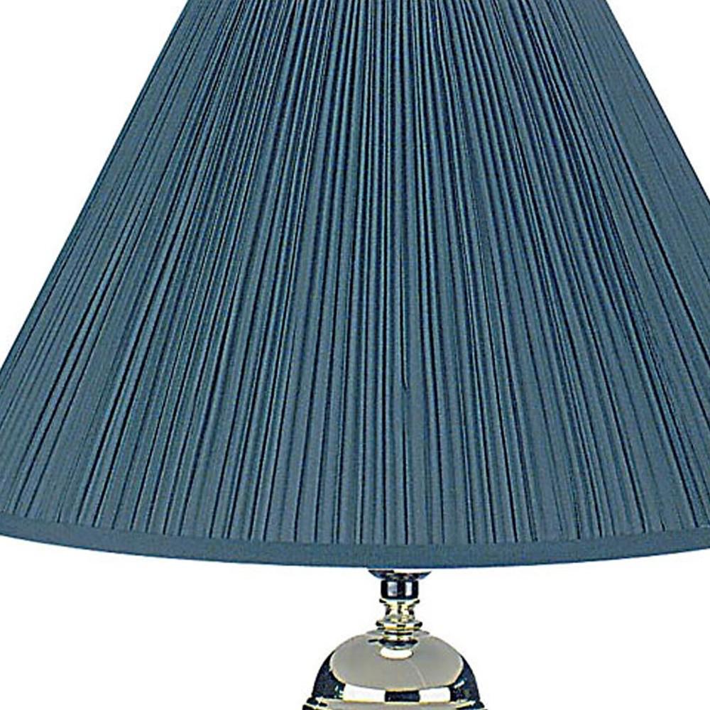 Silver and Teal Table Lamp with Teal Shade. Picture 4