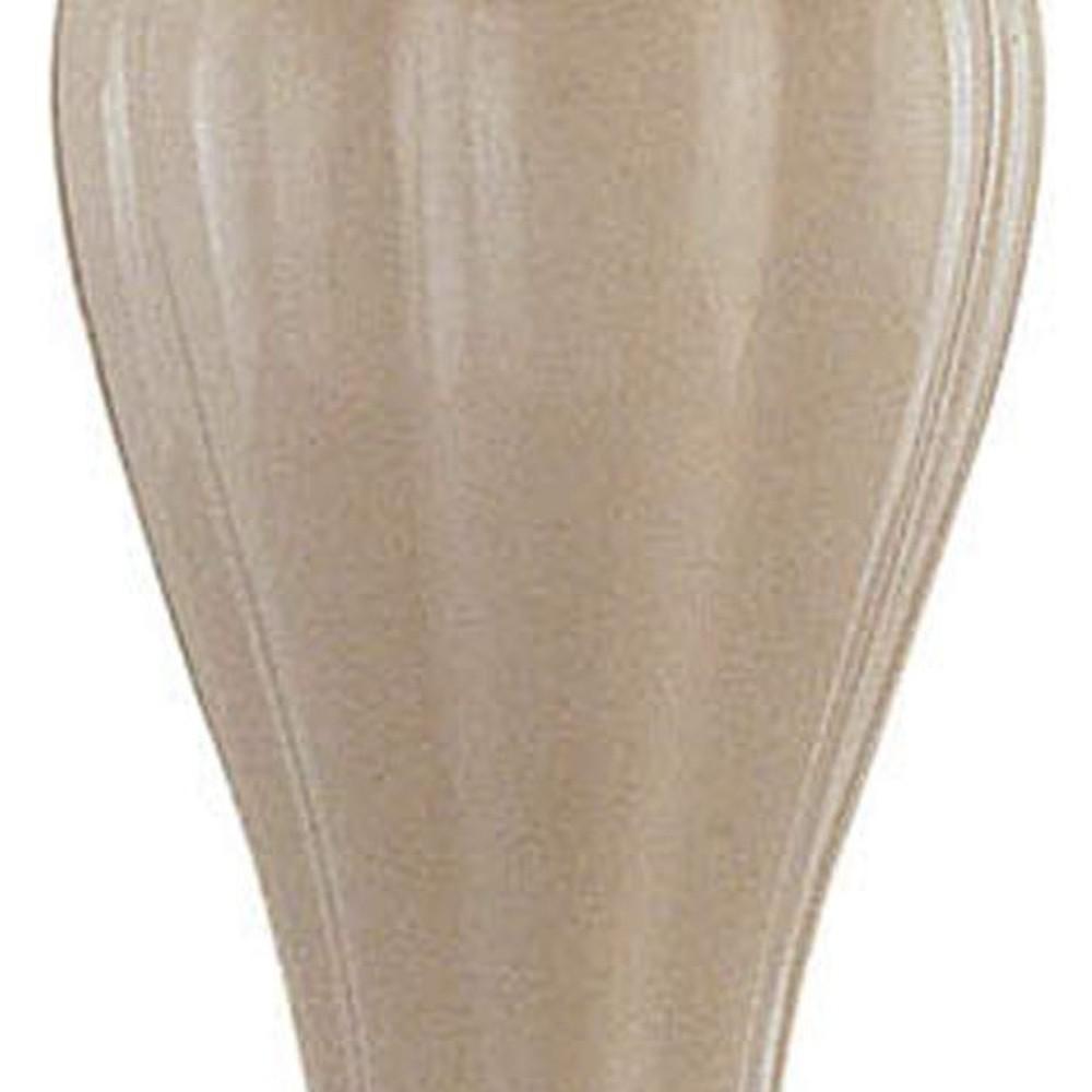 Gold and Ivory Table Lamp with Pleated White Shade. Picture 3