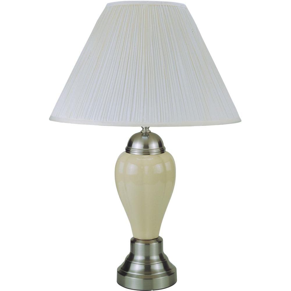 Silver and Ivory Table Lamp with White Shade. Picture 2