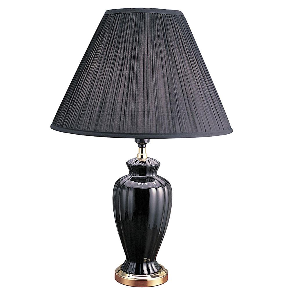 26” Stylish Black Ceramic Urn Shape Table Lamp. Picture 2