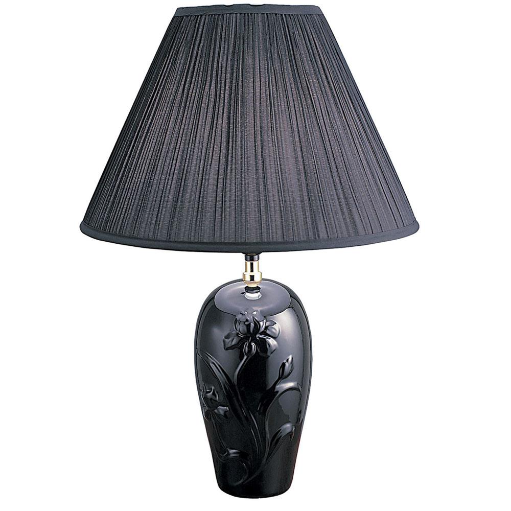 26”  Black Iris Urn Shape Table Lamp. Picture 2