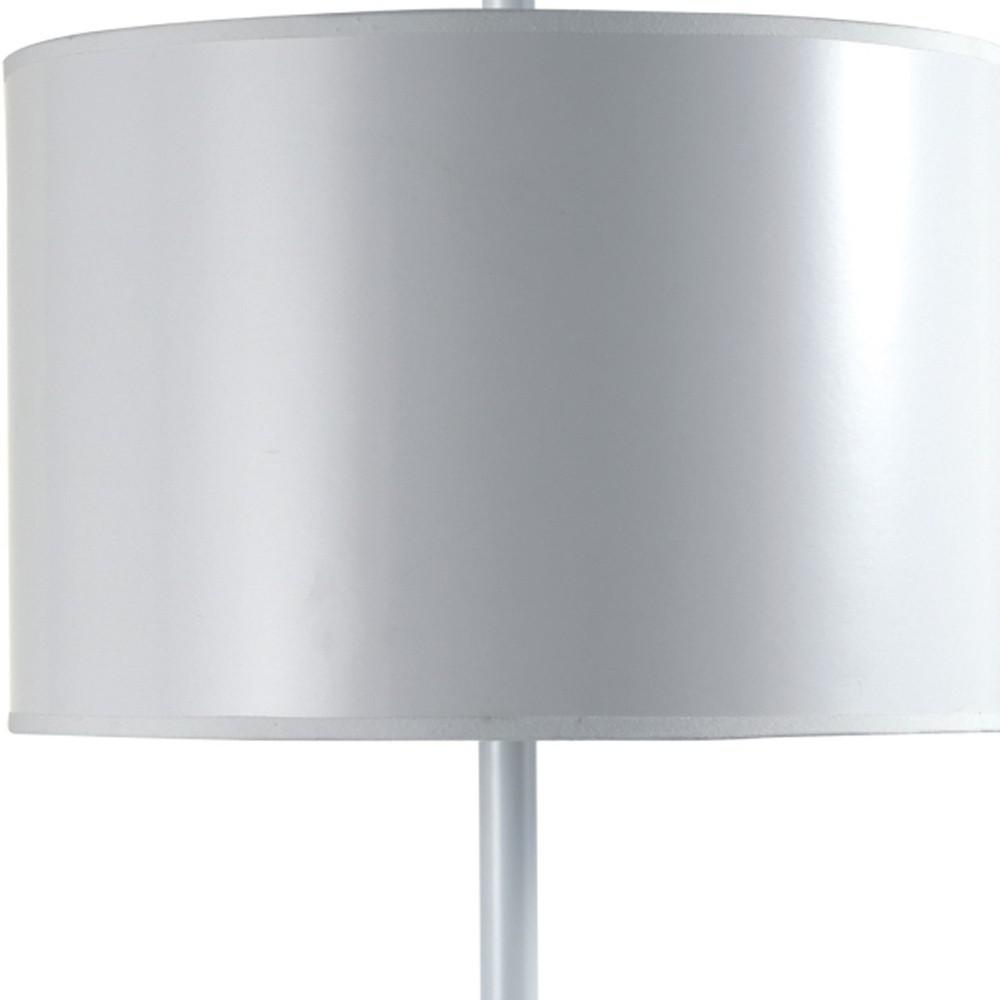 25" White Metal Table Lamp With White Classic Drum Shade. Picture 3