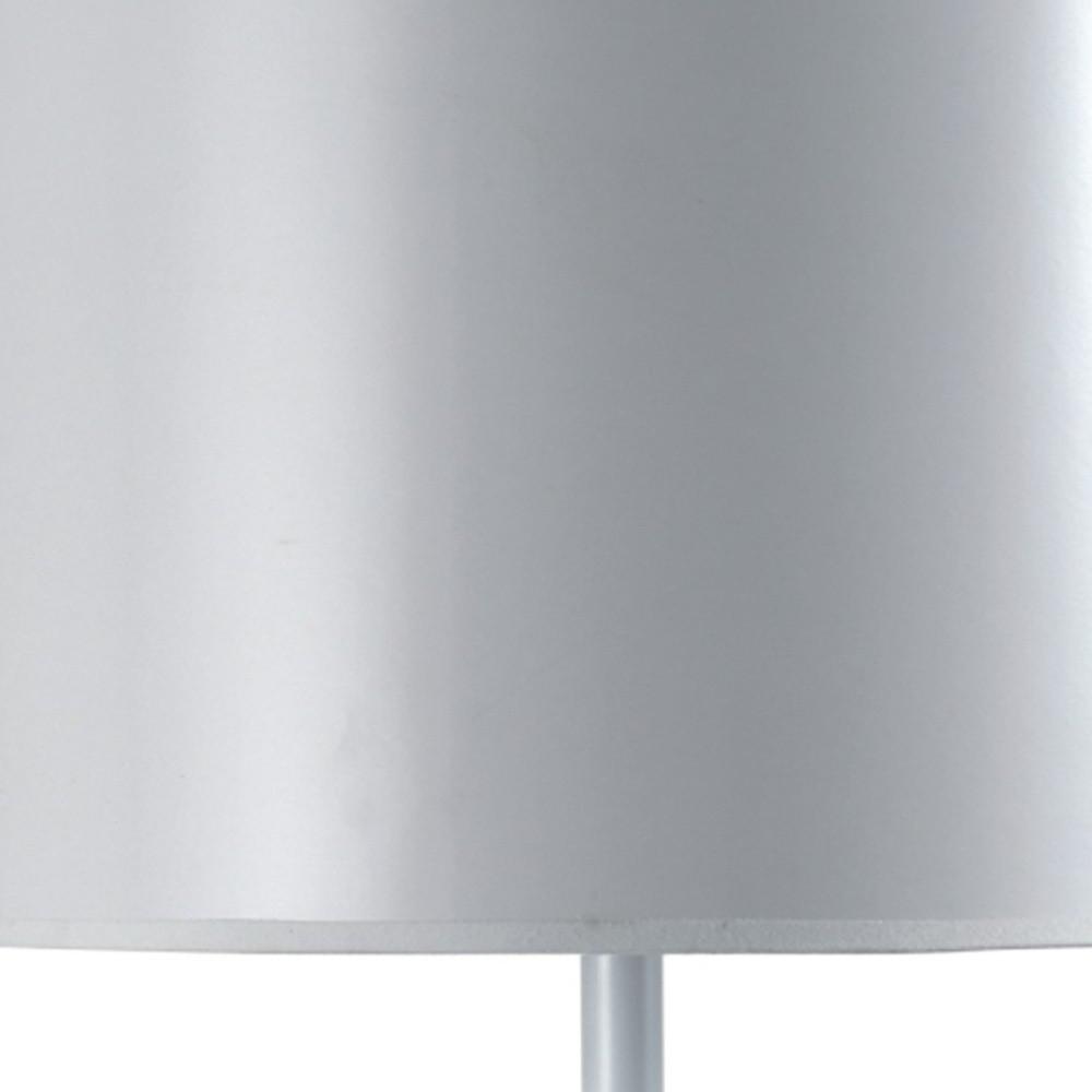 25" White Metal Table Lamp With White Classic Drum Shade. Picture 4
