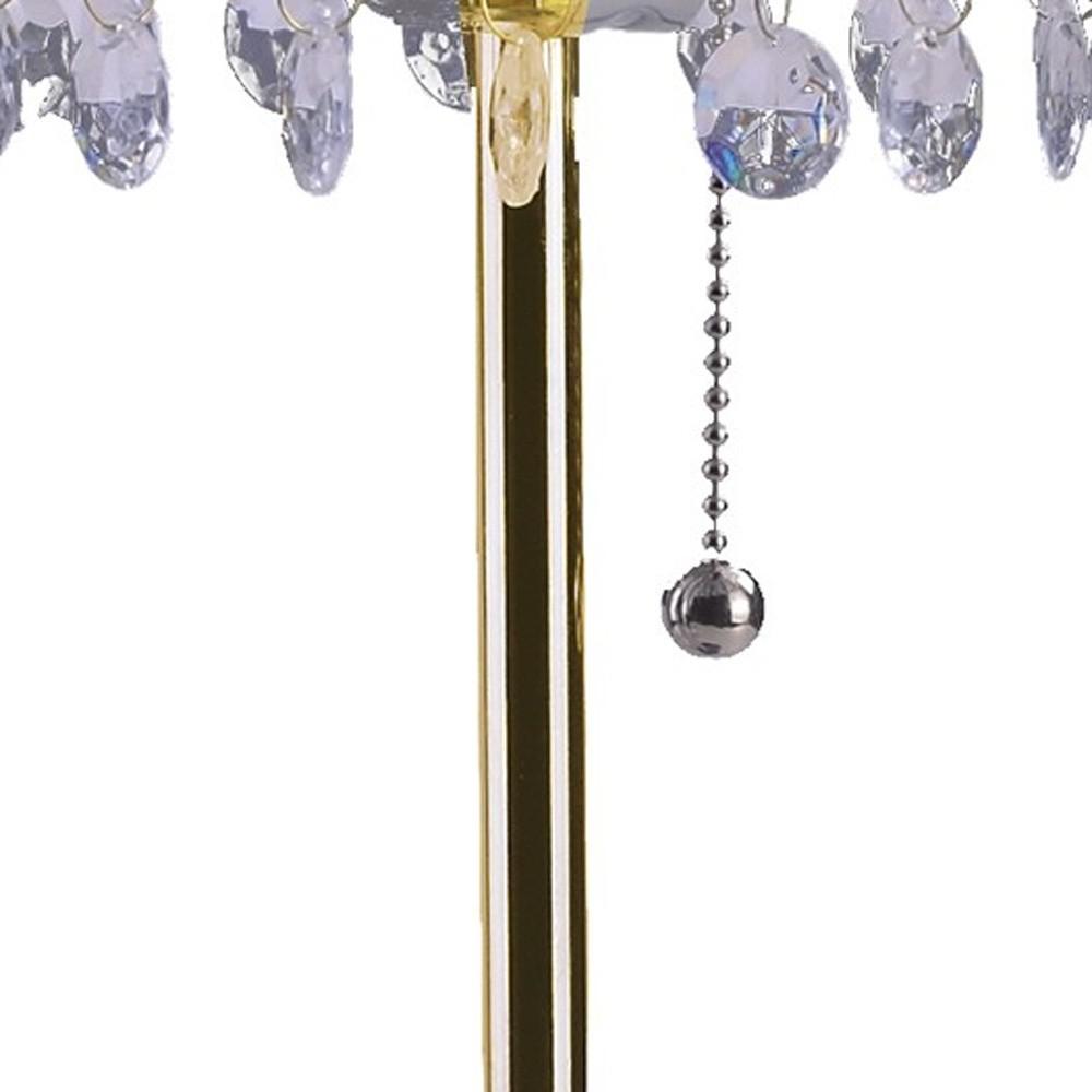20” Modern Tall Gold Crystal Chandelier Lamp. Picture 4
