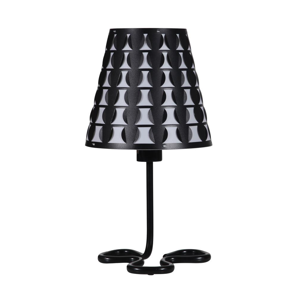16” Modern Black And White Metal Table Lamp. Picture 2