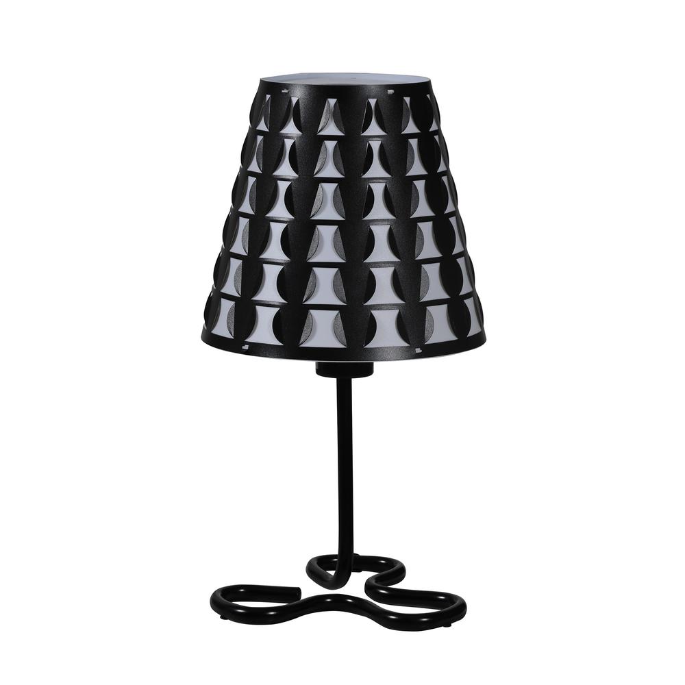 16” Modern Black And White Metal Table Lamp. Picture 4